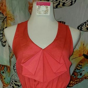 Very cute coral, pocket , dress!